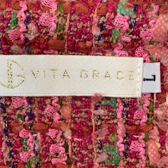 Vita Grace Boucle Style Pink Blazer - Picture 2 of 11